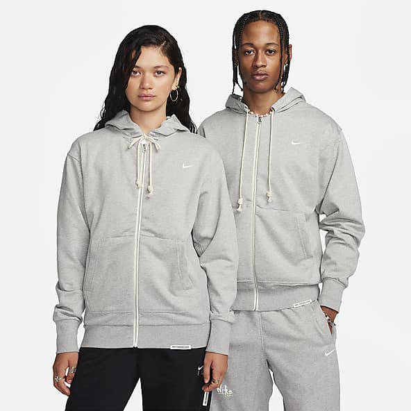 Grey nike hoodie sale top